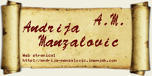 Andrija Manzalović vizit kartica